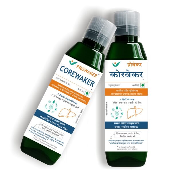Prowaker COREWAKER - Liver Health Support Nutraceutical | 7 Plant Ingredients | 500 ML