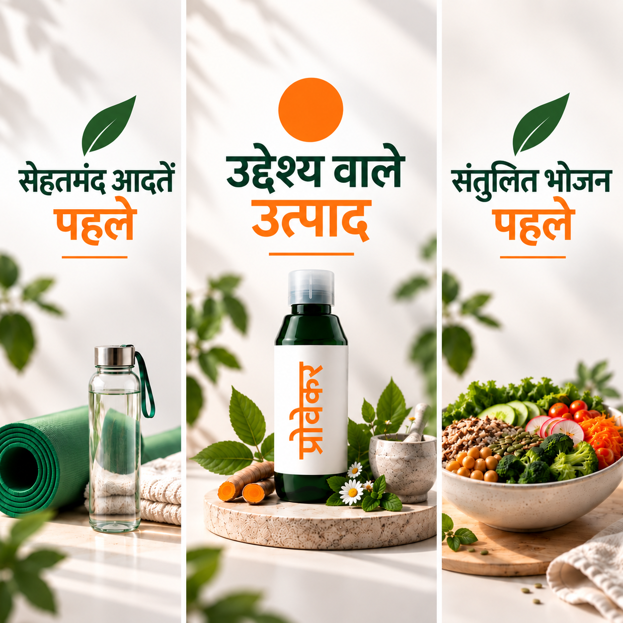 प्रोवेकर – उद्देश्य वाले उत्पाद, सेहतमंद आदतें पहले, संतुलित भोजन पहले.