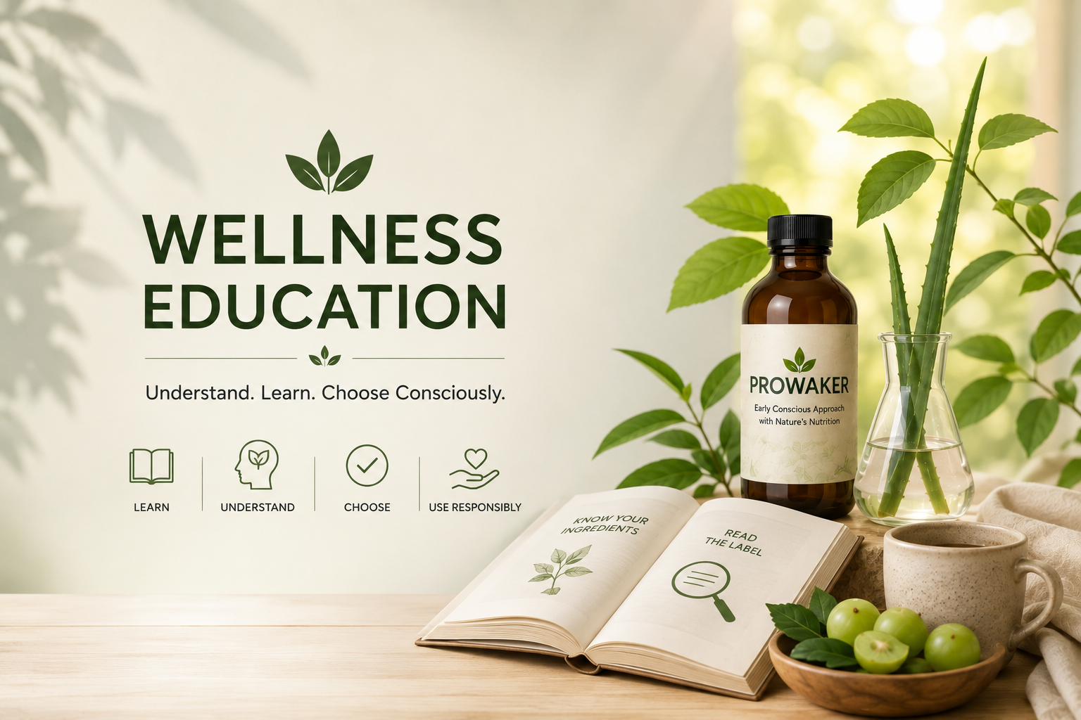 PROWAKER Wellness Education – learn about ingredients, read product labels and make conscious wellness choices