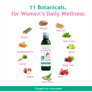 HERWAKER 11 Botanicals HERWAKER 11 botanicals including Ashoka, Satavari, Giloya, green tea and aloe vera