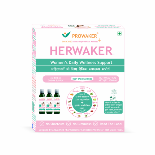 HERWAKER 3 x 500 ml Women’s Daily Wellness Support 30-Day Starter Pack