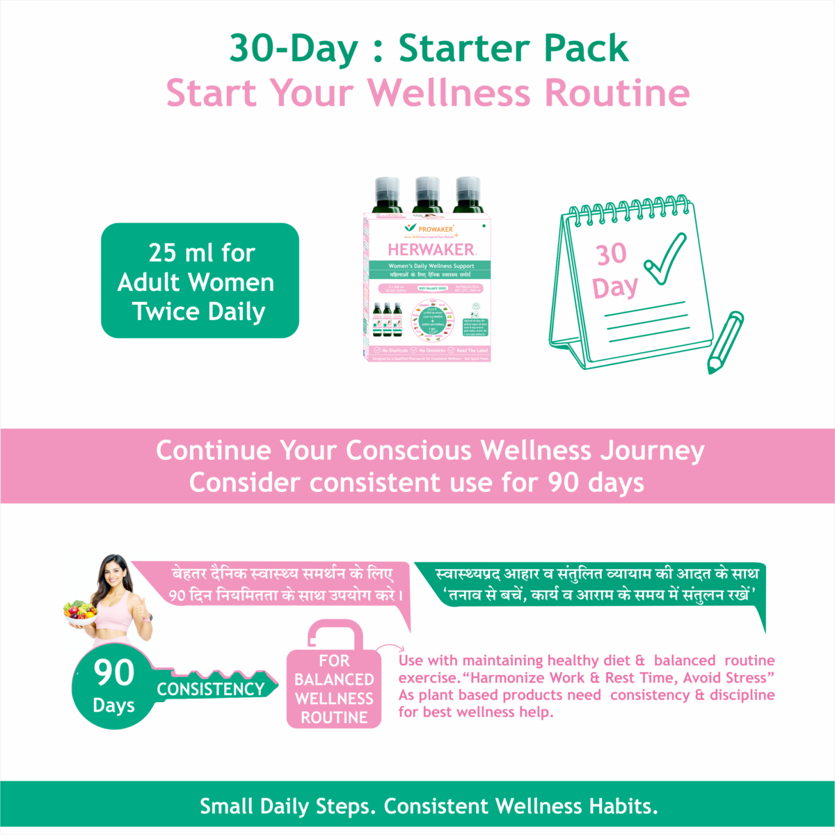 HERWAKER 30-Day Starter Pack Routine. HERWAKER 30-Day Starter Pack and conscious wellness routine