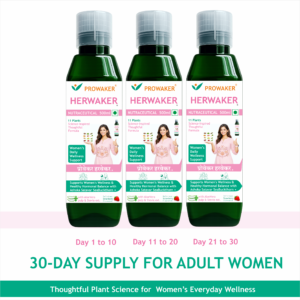 HERWAKER 30-Day Supply – 3 Bottles Three HERWAKER 500 ml bottles providing a 30-day supply for adult women