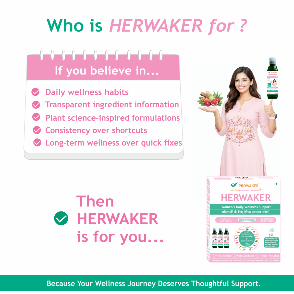 Who Is HERWAKER For HERWAKER for women who value daily wellness habits and transparent ingredient information
