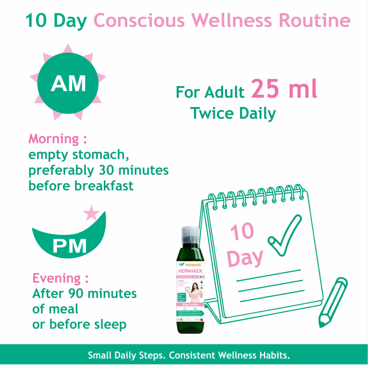 herwaker-10-day-conscious-wellness-routine.png HERWAKER 10-day wellness routine with morning and evening servings