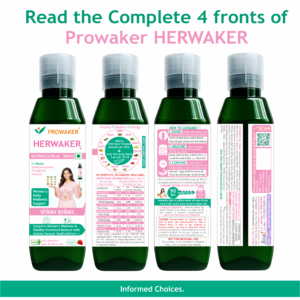 herwaker-500ml-complete-product-label.png HERWAKER 500 ml complete bottle label showing four product information panels